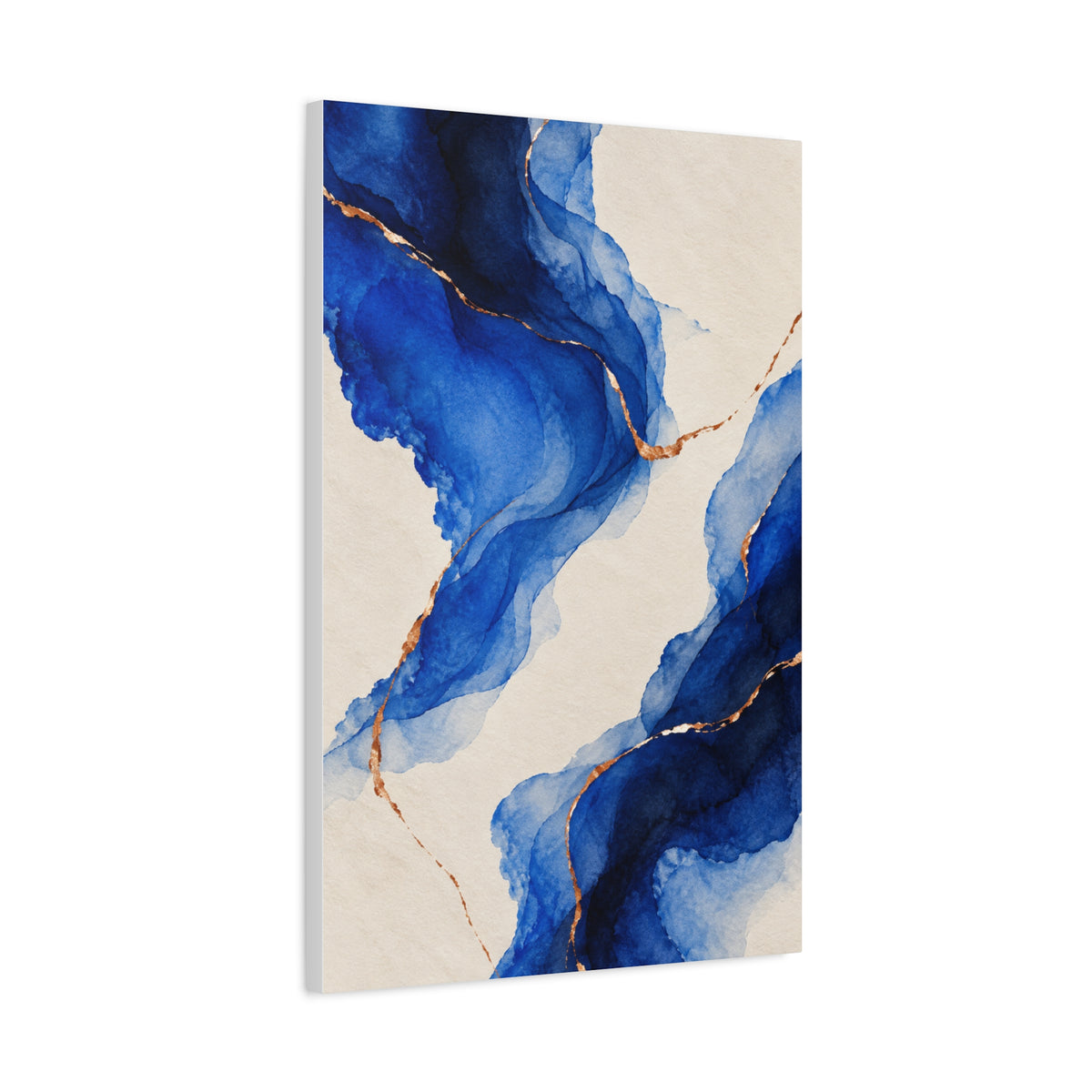 Copper Current | Blue Abstract Canvas Art