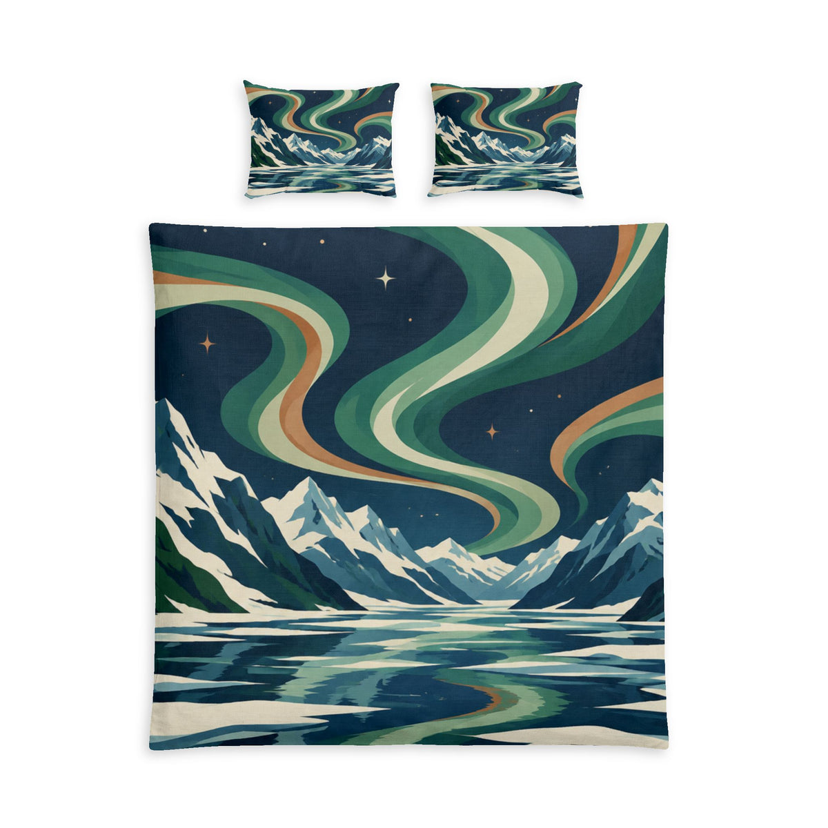 Northern Lights 100% Cotton Duvet Cover Set with 2 Shams