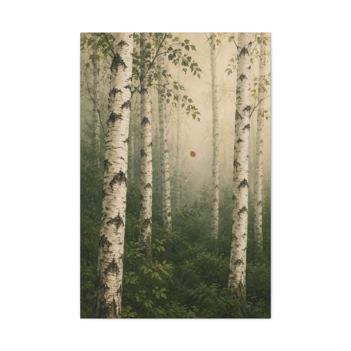 Birch in Still Air | Norwegian Forest Canvas Art