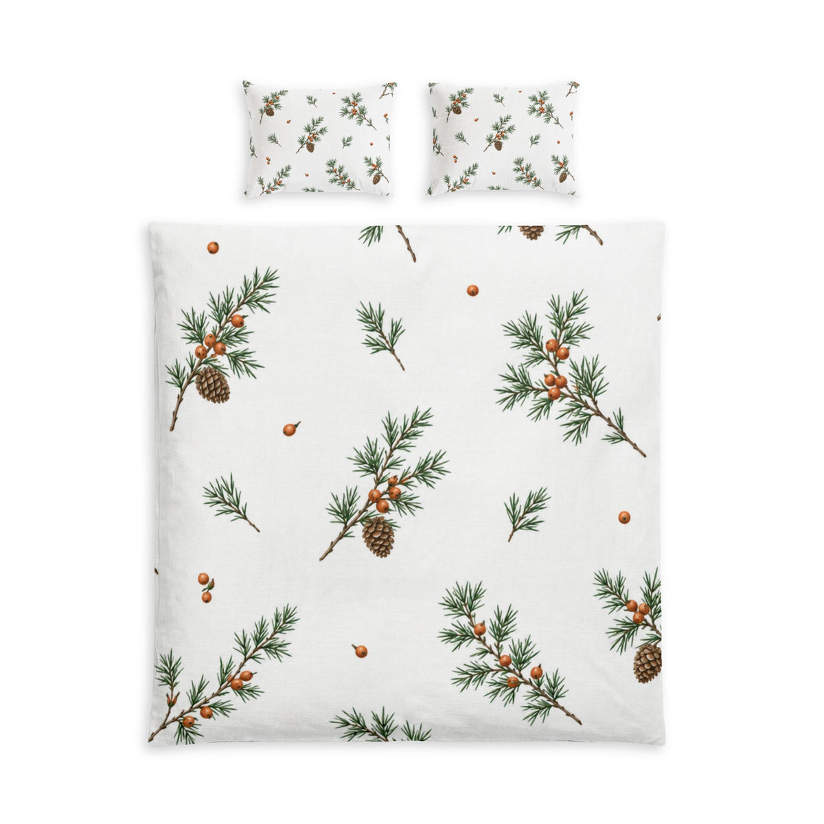 Pinecone Sprigs 100% Cotton Duvet Cover Set with 2 Shams