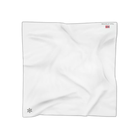 White Scarf with Subtle Snowflake Accent — Lightweight Winter Accessory