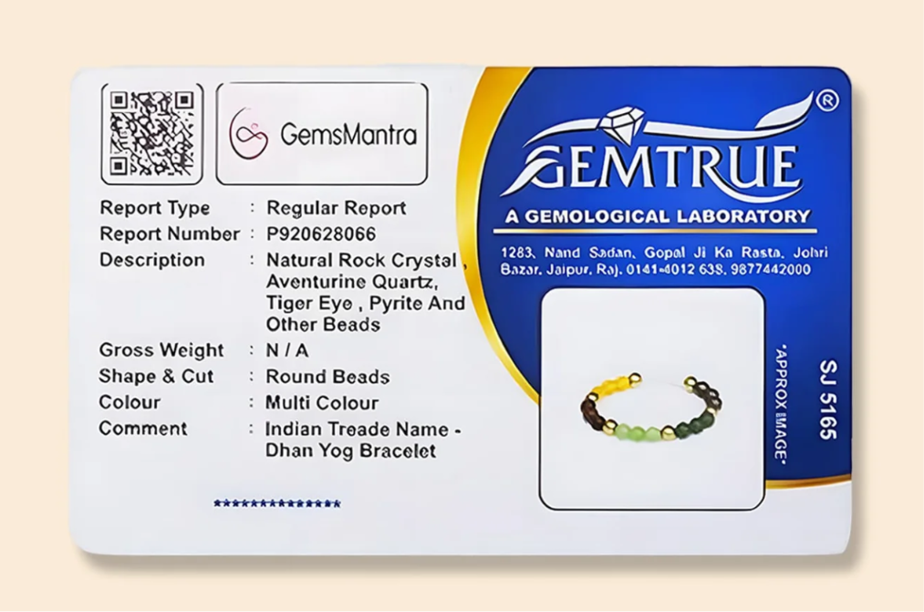 Dhan Yog Prosperity Bracelet — 6 Energized Healing Crystals | AAA Quality