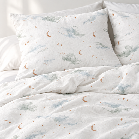 Celestial Cloud 100% Cotton Duvet Cover Set with 2 Shams