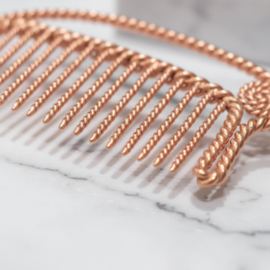 Copper Frequency Comb | 144 MHz Sacred Royal Cubit | Pure Copper | Energy & Scalp Healing