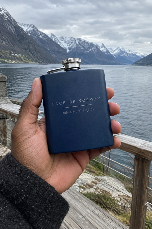 Face of Norway Engraved Hip Flask – 177ml Stainless Steel