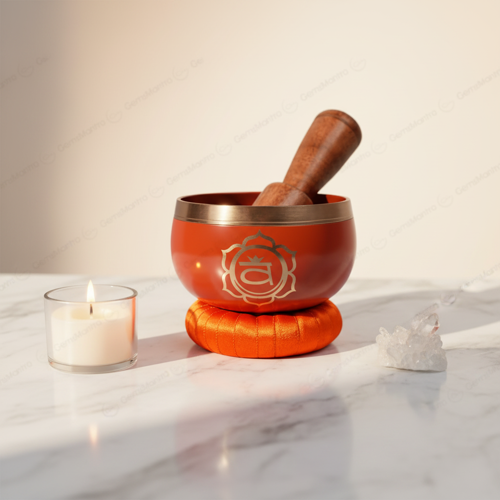 Sacral Chakra Singing Bowl | Handcrafted | Meditation & Energy Healing