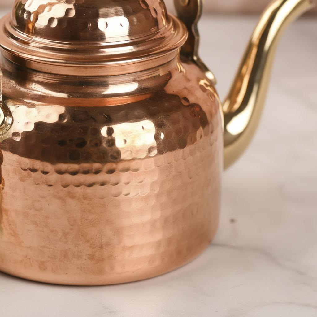Handcrafted Copper Hammered Tea Kettle – 420ml | Nordic Wellness Drinkware