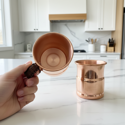Pure Copper Mug with Handwoven Braided Handle | 280ml & 400ml