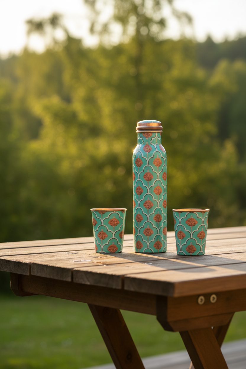 Green Digital Copper Set - Norwegian terrace lifestyle