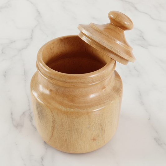 Neem Wood Storage Jar | Handcrafted Antibacterial Kitchen Storage