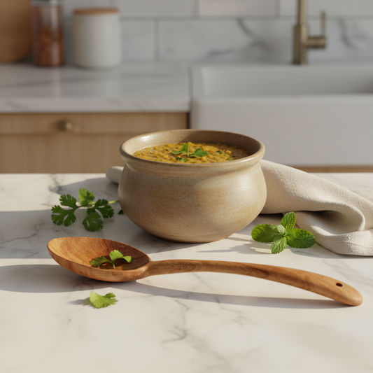 Neem Wood Ladle – Dal | Handcrafted Antibacterial Kitchen Tool