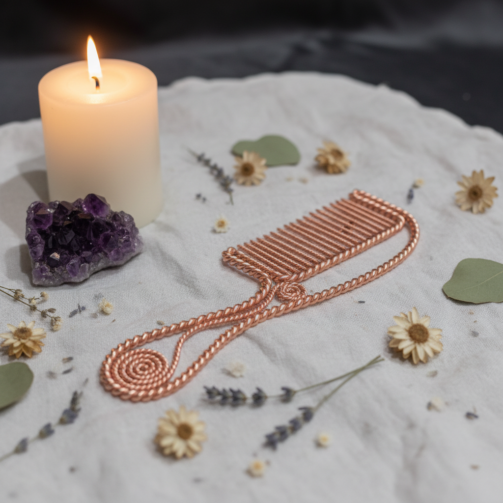 Copper Frequency Comb | 144 MHz Sacred Royal Cubit | Pure Copper | Energy & Scalp Healing