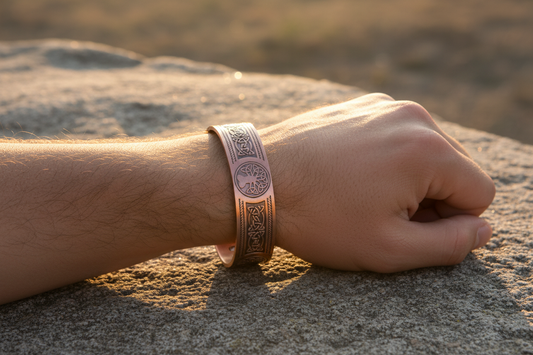 Copper Magnetic Bracelet – Tree of Life Celtic Design | Antique Finish | Adjustable