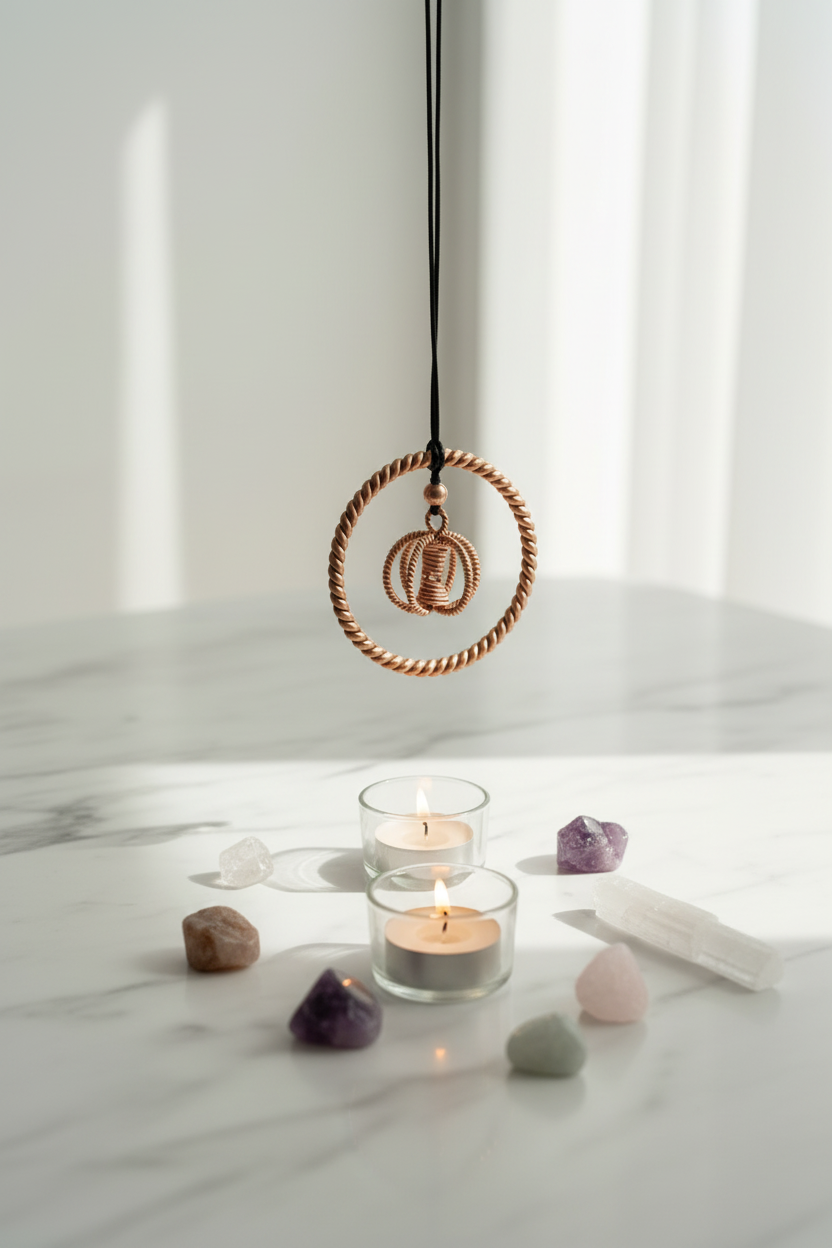 Tensor Harmonizer Pendant – Pure Copper Sacred Geometry