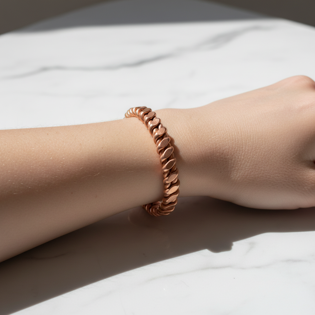 Copper Scale-Link Tensor Bracelet – Custom Frequency + Free Gift Tensor Ring