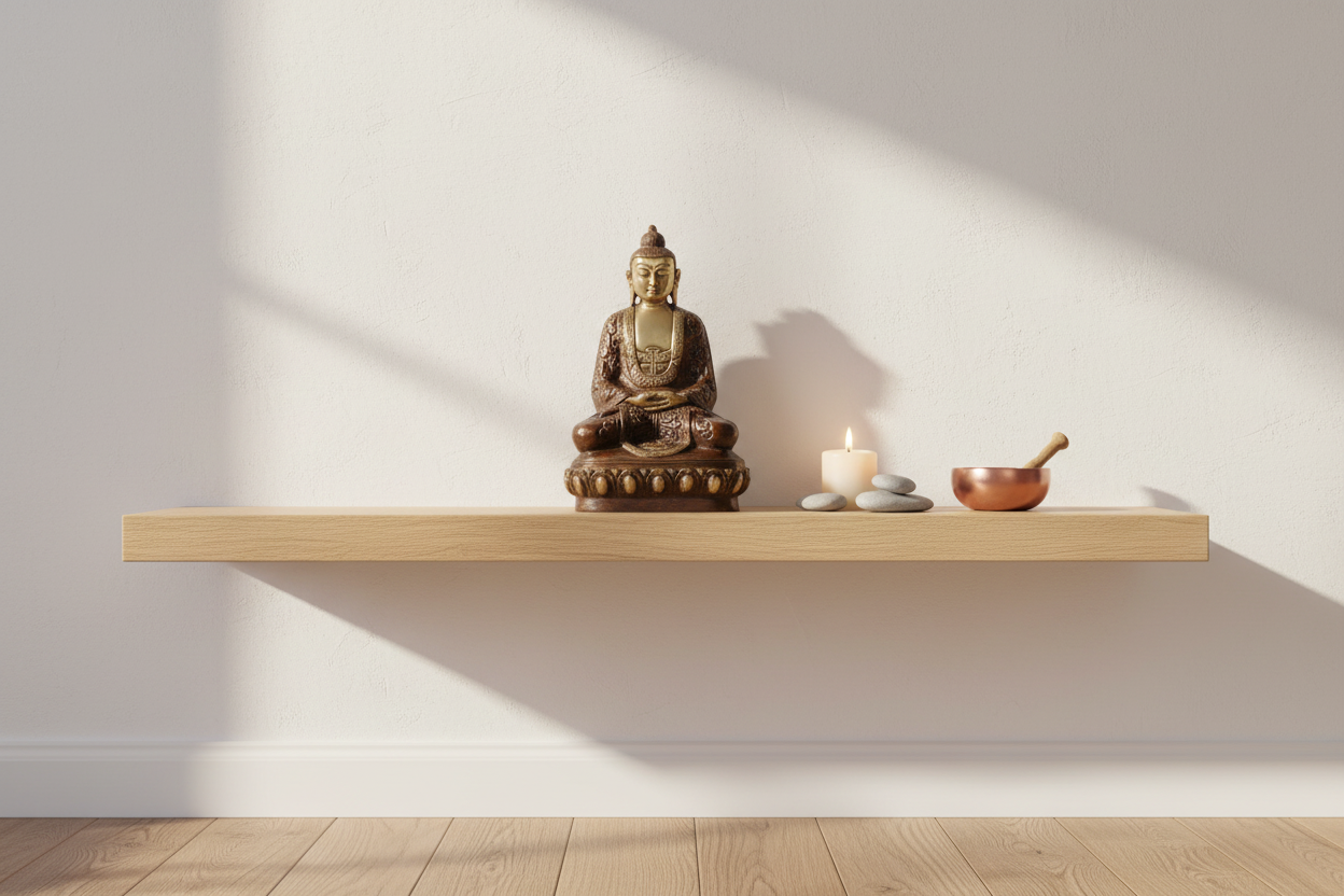 Brass Buddha in Deep Meditation Statue – 8" | Handcrafted Spiritual Decor