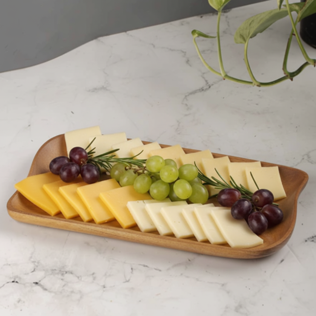 Neem Wood Rectangle Platter | Handcrafted Antibacterial Serving Platter