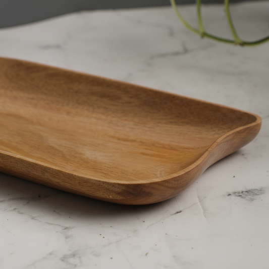 Neem Wood Rectangle Platter | Handcrafted Antibacterial Serving Platter