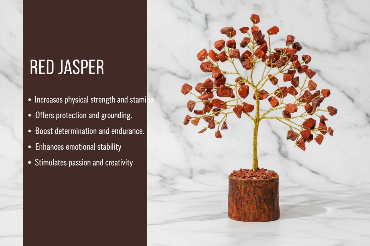 Red Jasper Crystal Tree — Grounding & Vitality