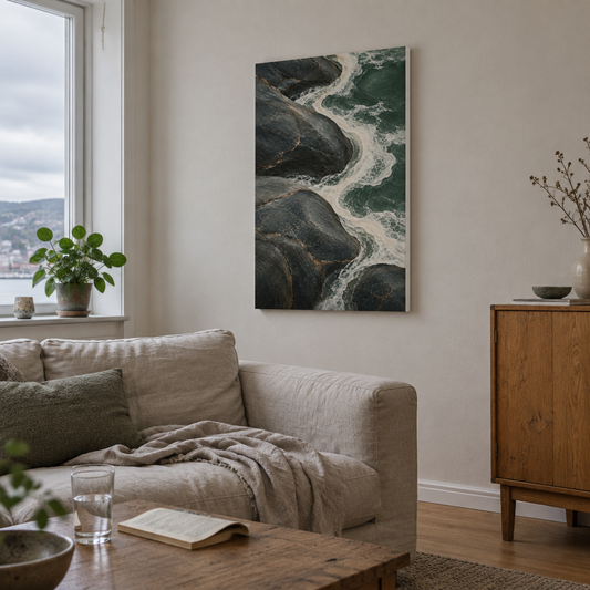 Stone and Tide | Norwegian Coastal Canvas Art