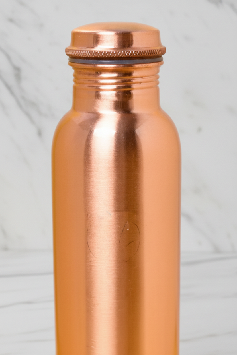 Pure Copper Water Bottle – Plain Matt Finish 1000ml | Ayurvedic Tamra Jal