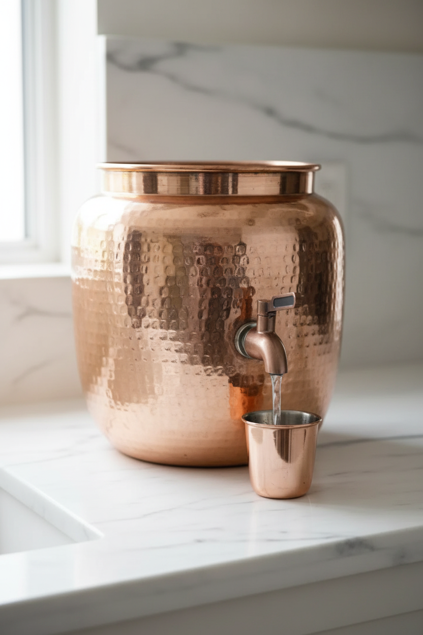 Copper Polish Steel Tap for 1.6 CM Diameter Hole | Dispenser Tap