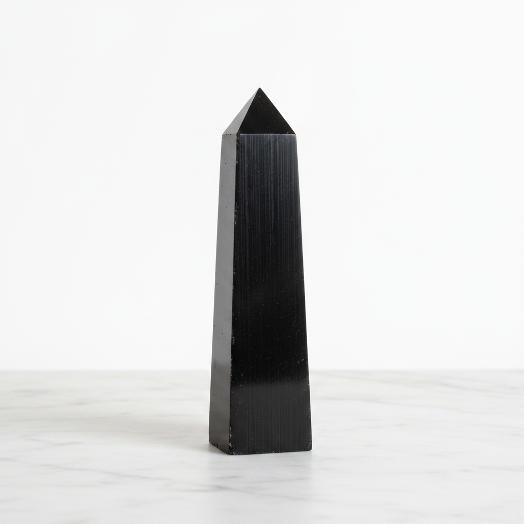 Black Tourmaline Tower – Grounding & Protection Crystal | 150-200g