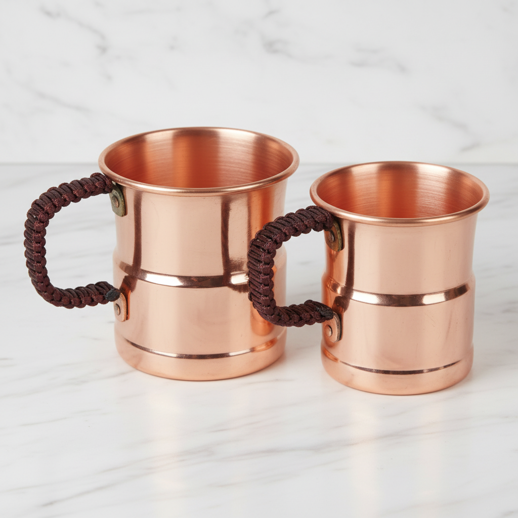 Pure Copper Mug with Braided Handle | 280ml & 400ml | Face of Norway