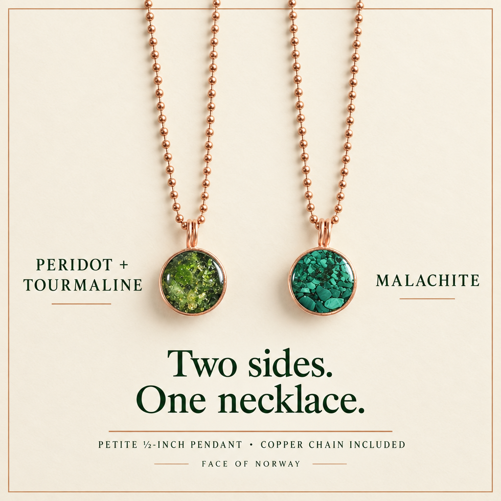 Peridot, Tourmaline & Malachite Copper Pendant Necklace