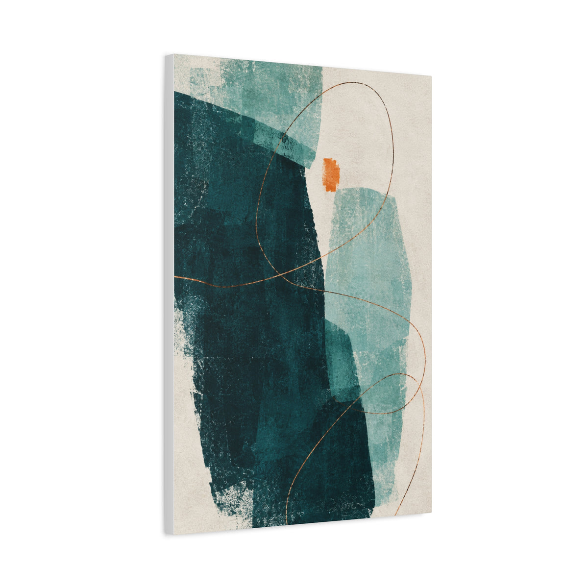 Verdigris Signal | Teal Abstract Canvas Art