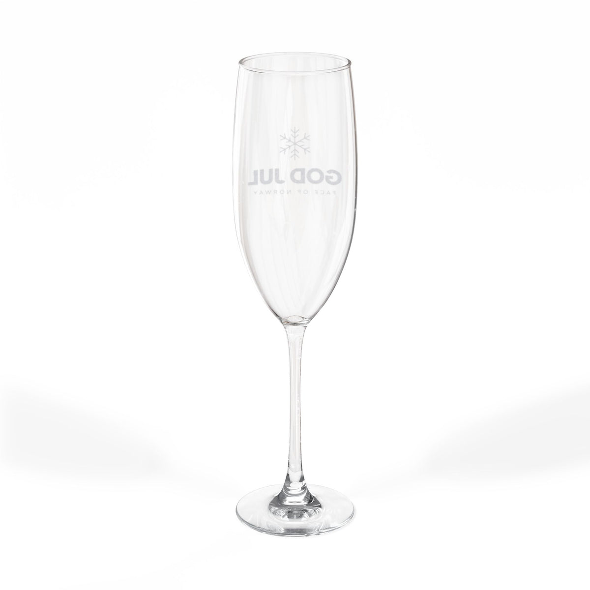 Face of Norway God Jul Champagne Flute – Engraved 8 oz Holiday Toast Glass
