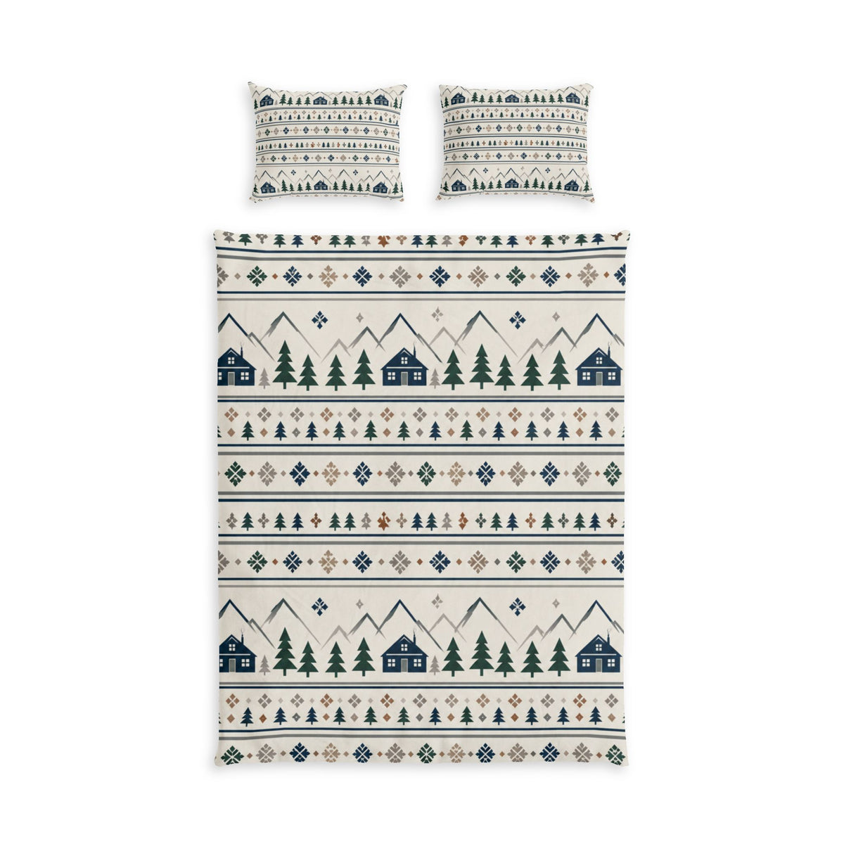 Scandinavian Cabin 100% Cotton Duvet Cover Set with 2 Shams
