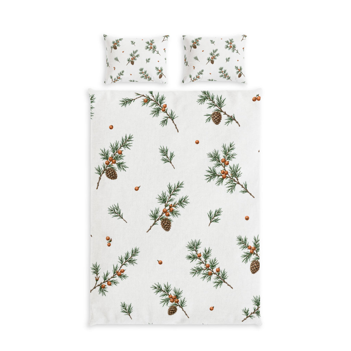 Pinecone Sprigs 100% Cotton Duvet Cover Set with 2 Shams