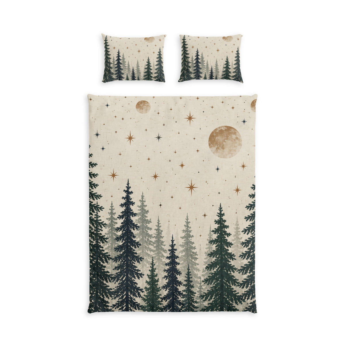 Forest Moon 100% Cotton Duvet Cover Set with 2 Shams