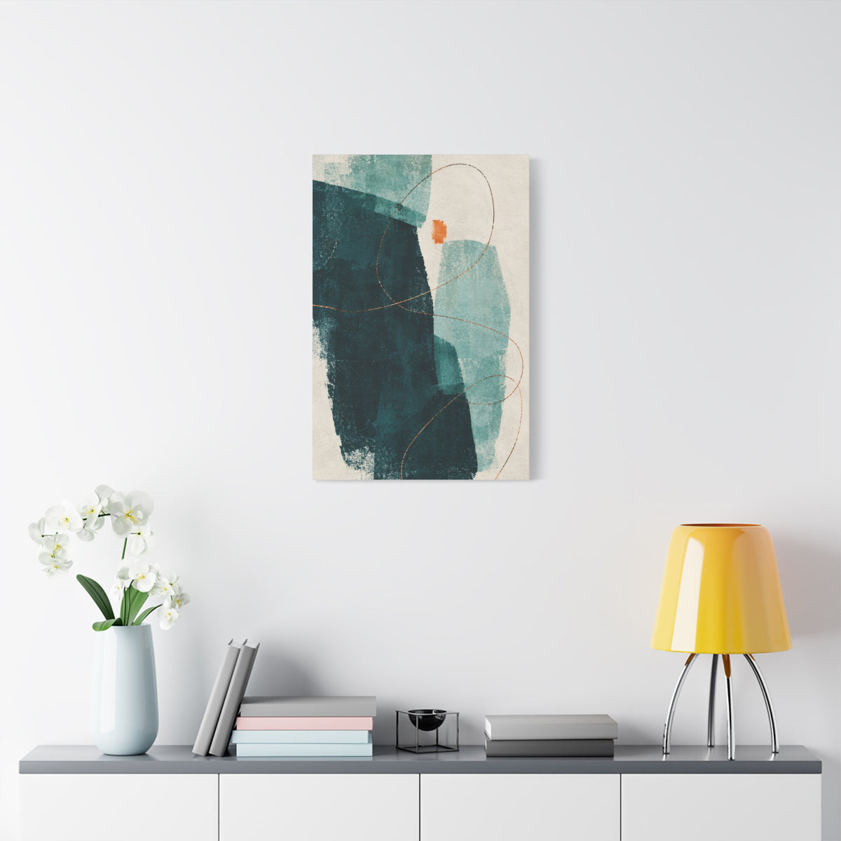Verdigris Signal | Teal Abstract Canvas Art