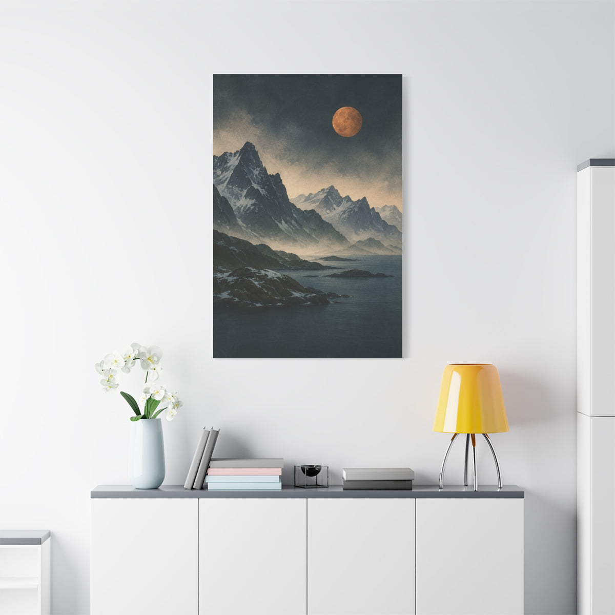 Copper Moon over Lofoten | Norwegian Canvas Art