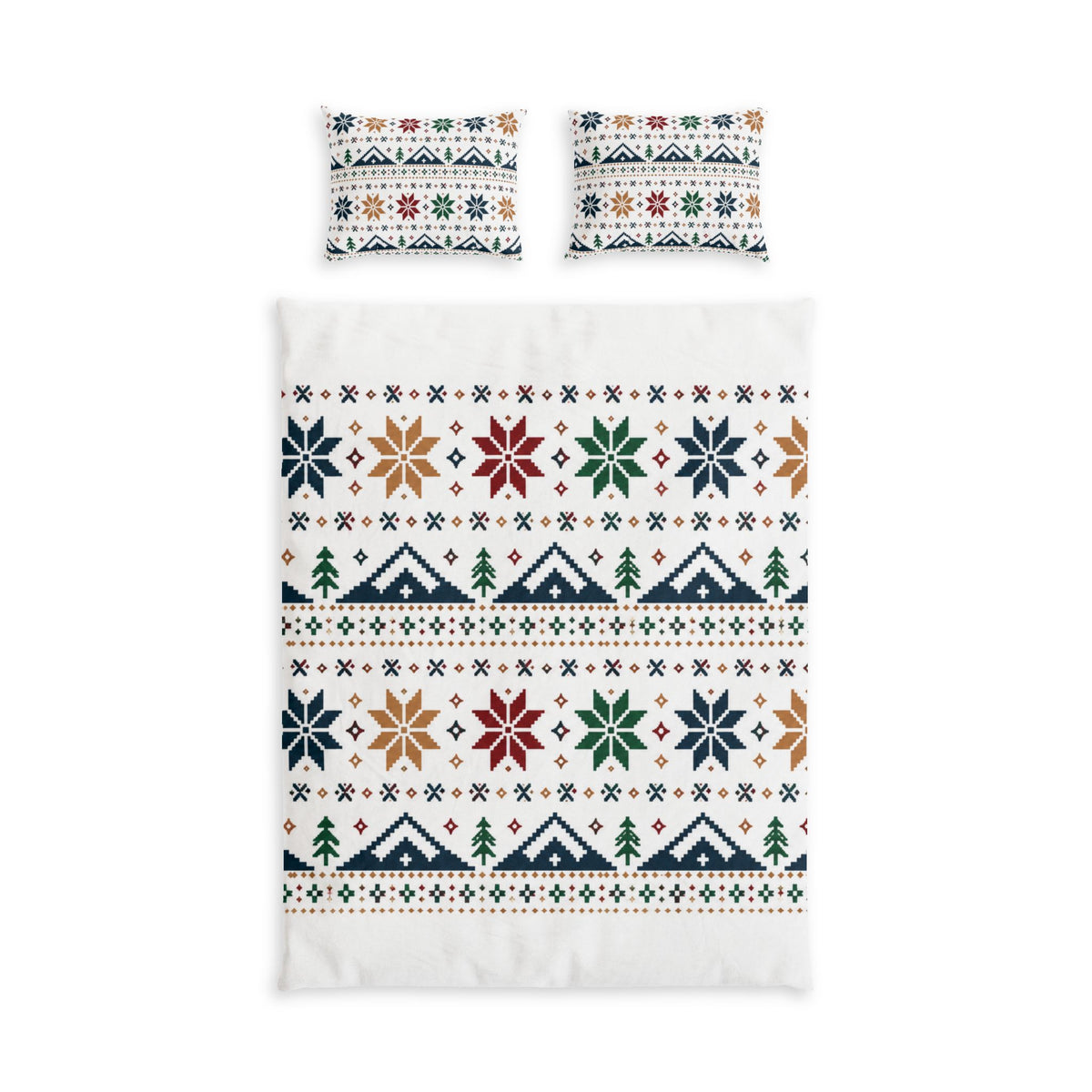Nordic Snowflake 100% Cotton Duvet Cover Set with 2 Shams