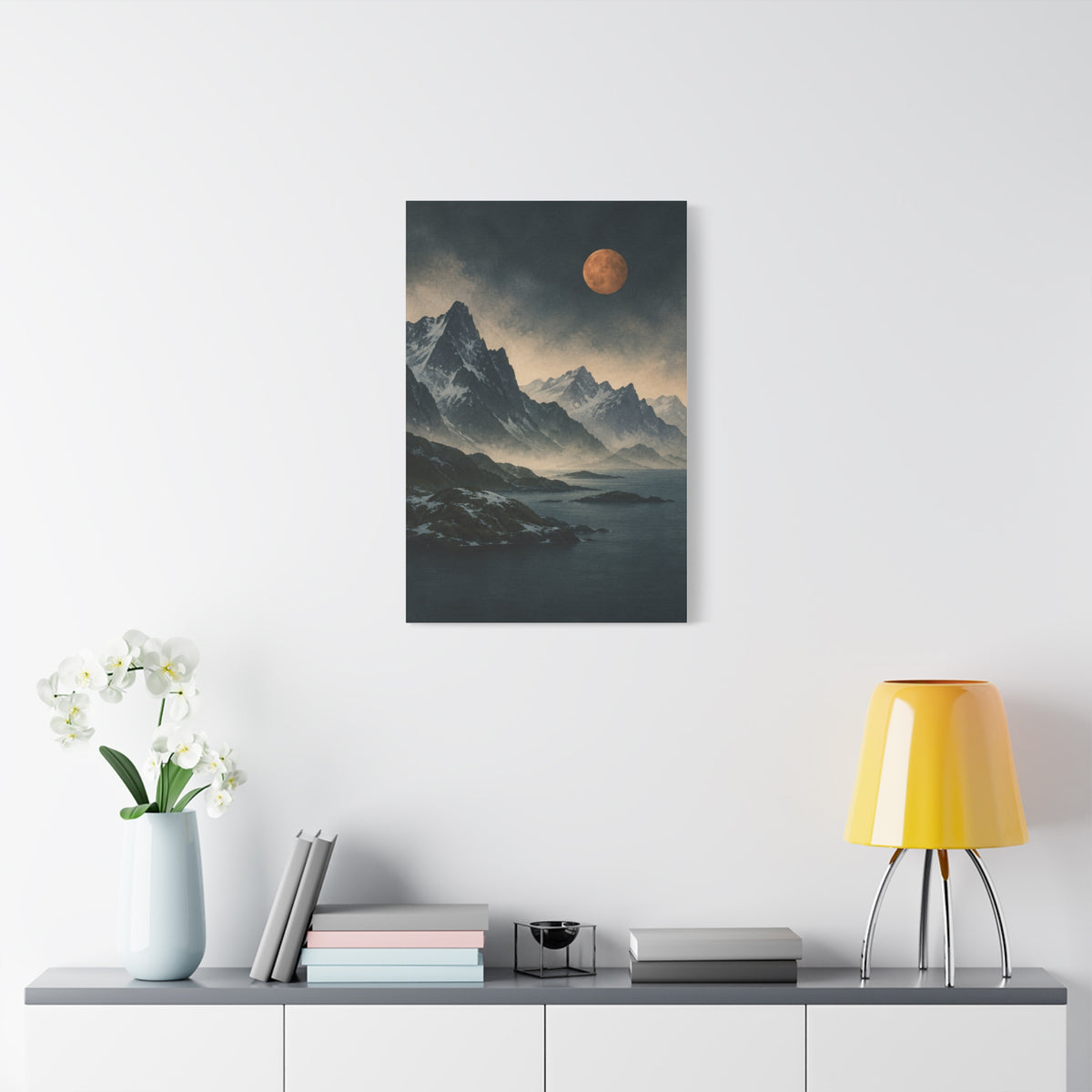 Copper Moon over Lofoten | Norwegian Canvas Art