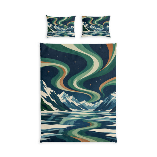 Northern Lights 100% Cotton Duvet Cover Set with 2 Shams