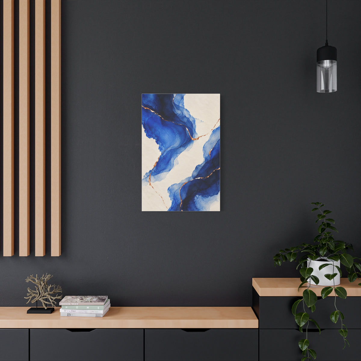 Copper Current | Blue Abstract Canvas Art