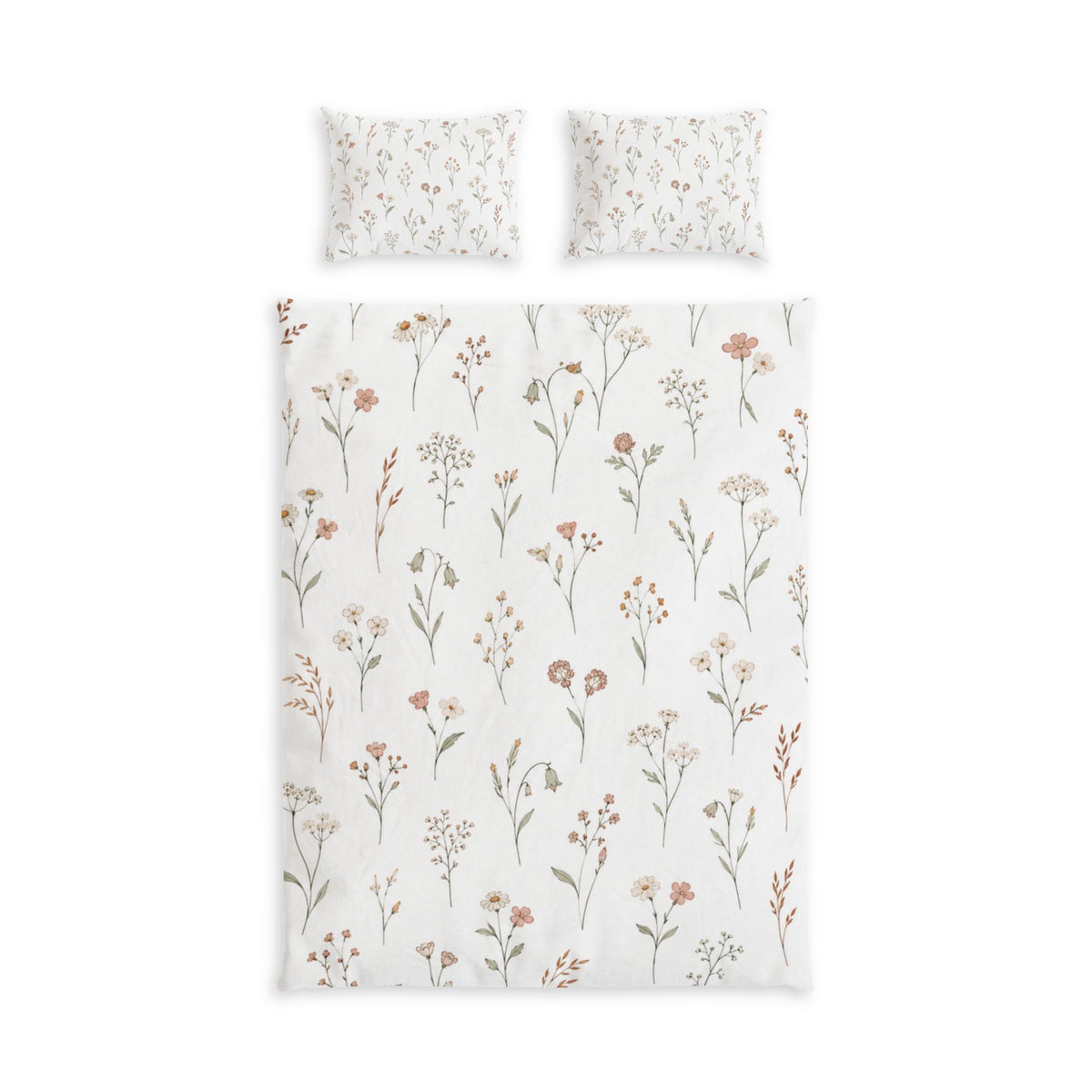 Delicate Wildflower 100% Cotton Duvet Cover Set with 2 Shams