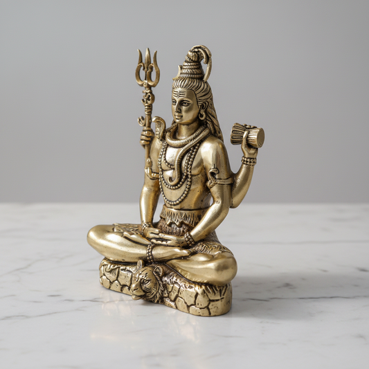 Brass Antique Lord Shiva Idol 4"