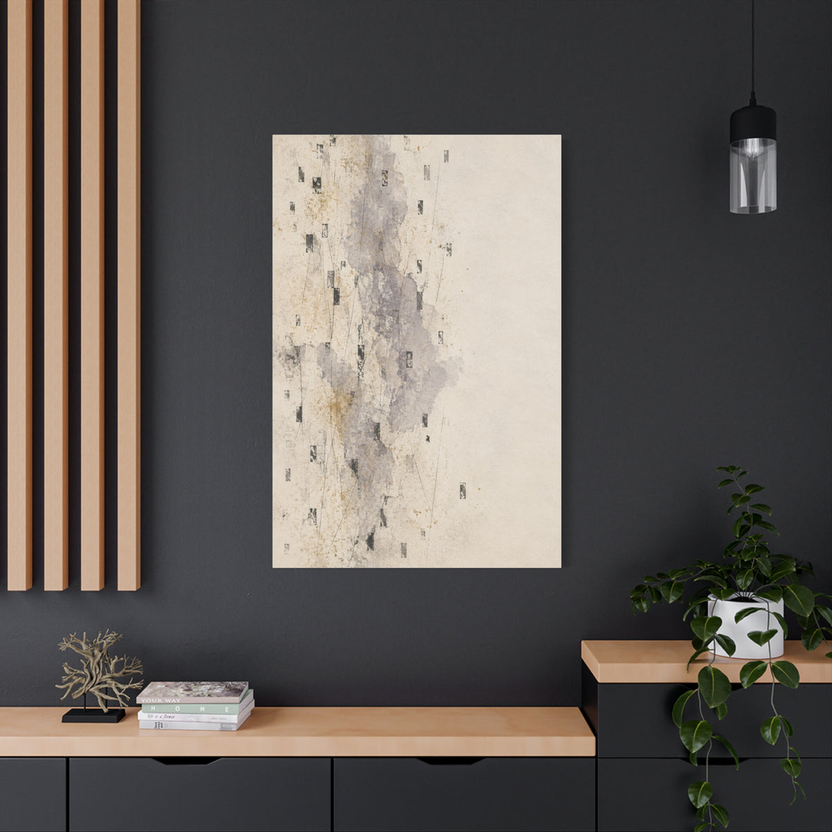 Quiet Static | Neutral Abstract Canvas Art