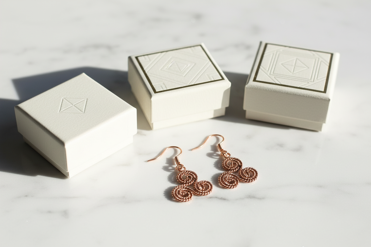 Triskelion Copper Earrings – Sacred Geometry Handmade Jewelry