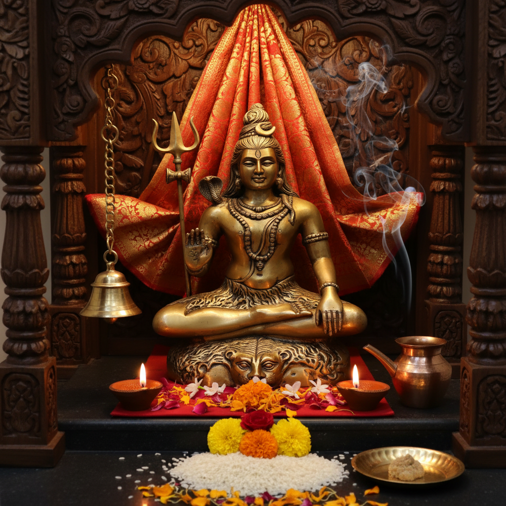 Brass Large Shiva Statue Bhole Nath Idol — 2 Feet (61cm)