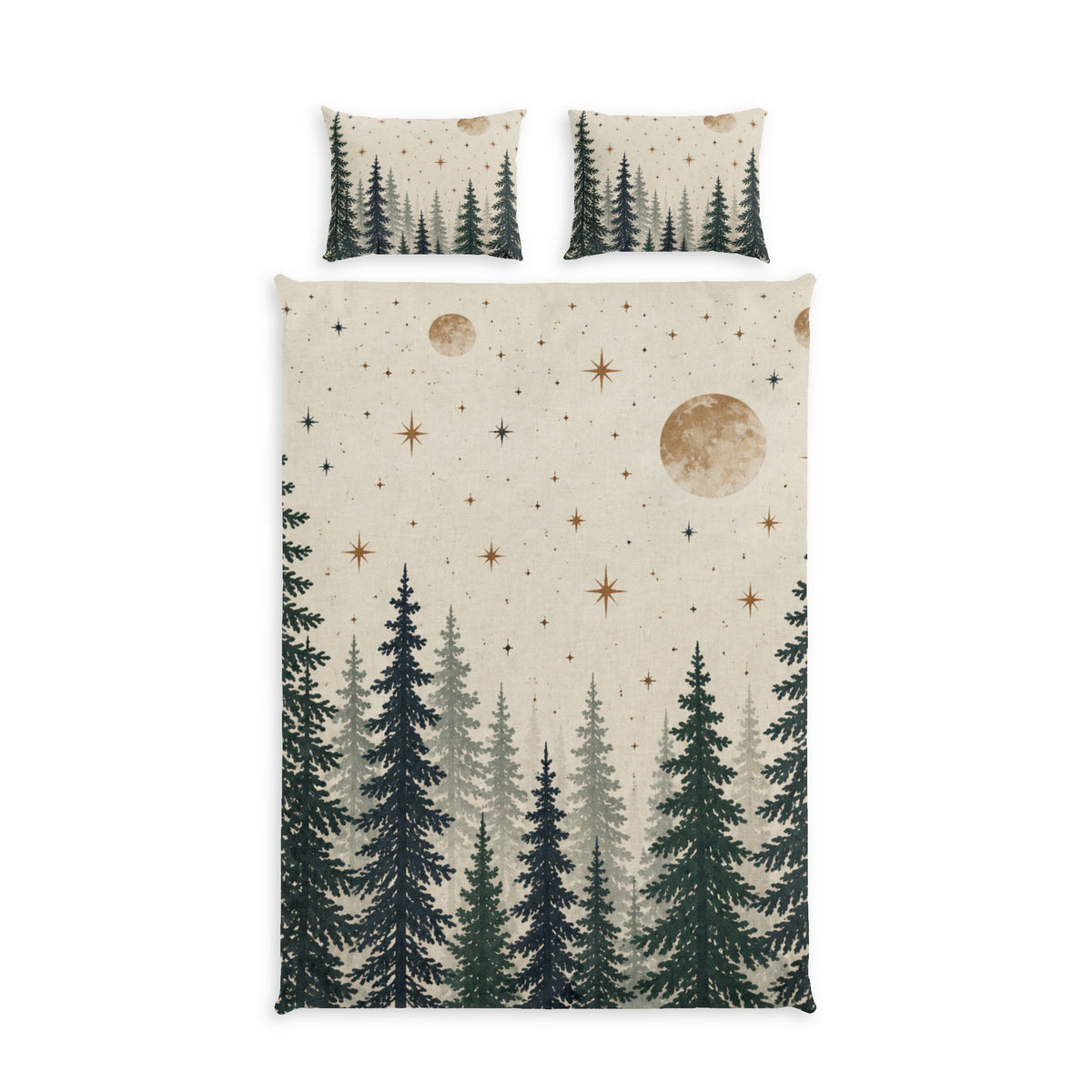 Forest Moon 100% Cotton Duvet Cover Set with 2 Shams
