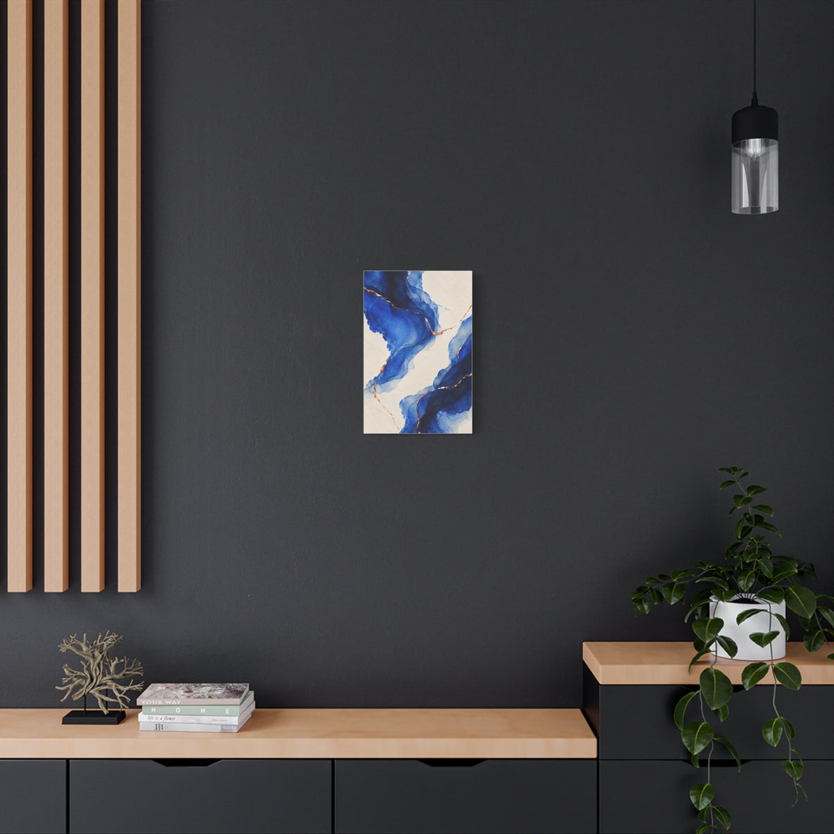 Copper Current | Blue Abstract Canvas Art
