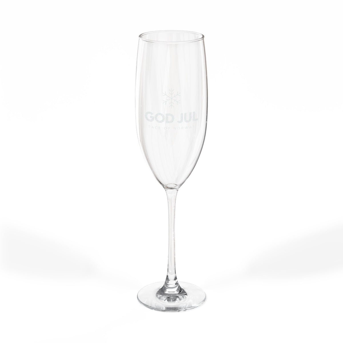 Face of Norway God Jul Champagne Flute – Engraved 8 oz Holiday Toast Glass