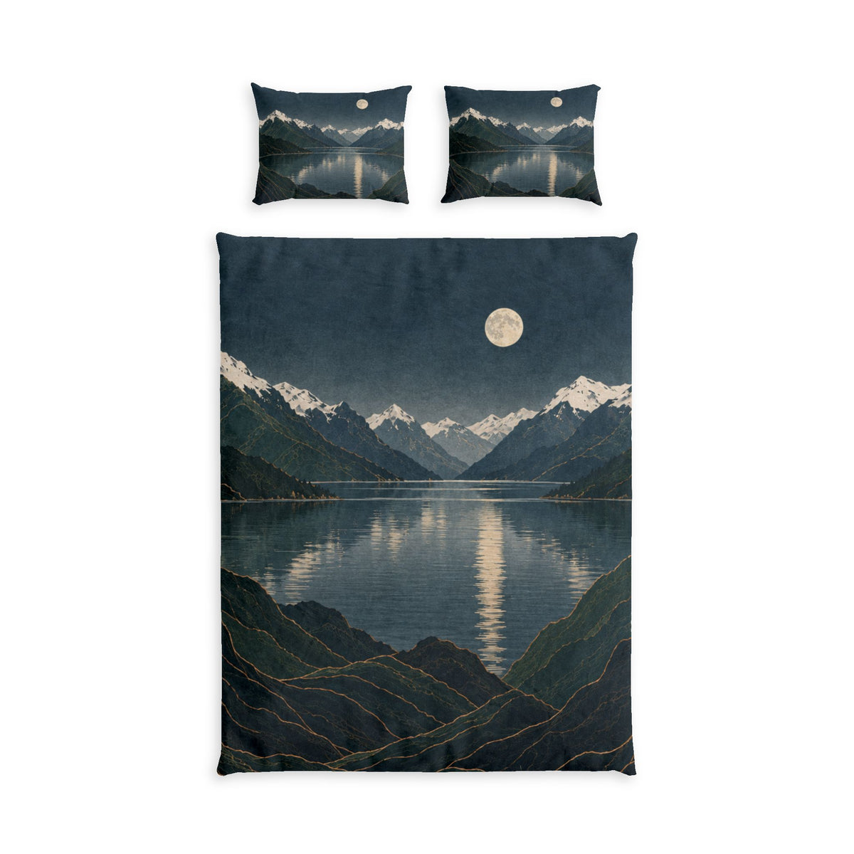 Moonlit Fjord 100% Cotton Duvet Cover Set with 2 Shams