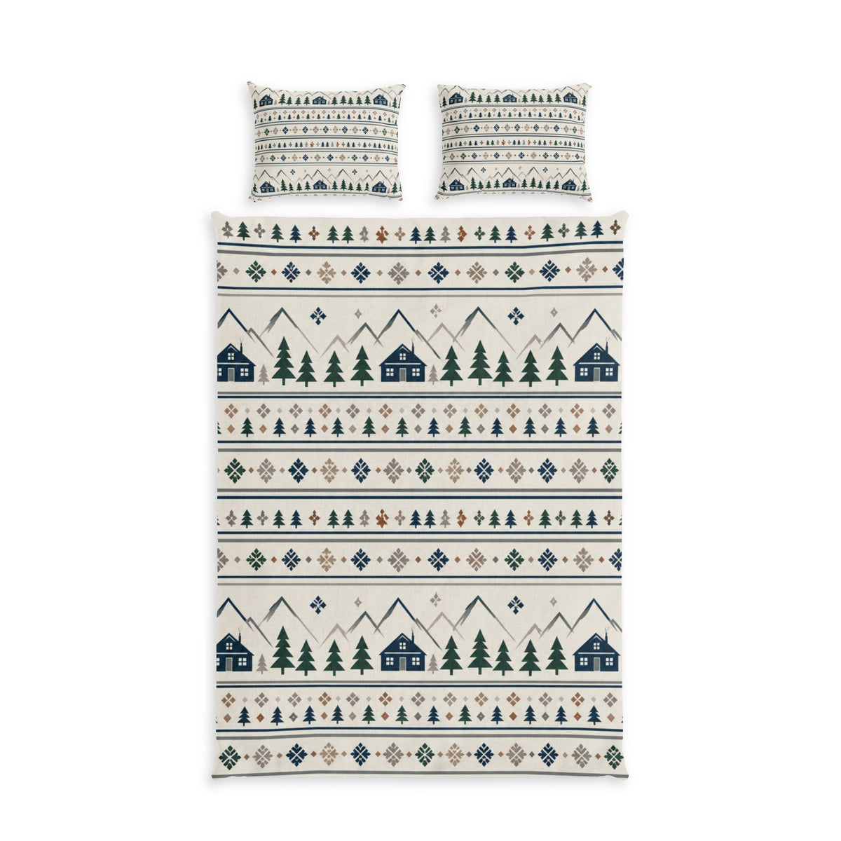 Scandinavian Cabin 100% Cotton Duvet Cover Set with 2 Shams